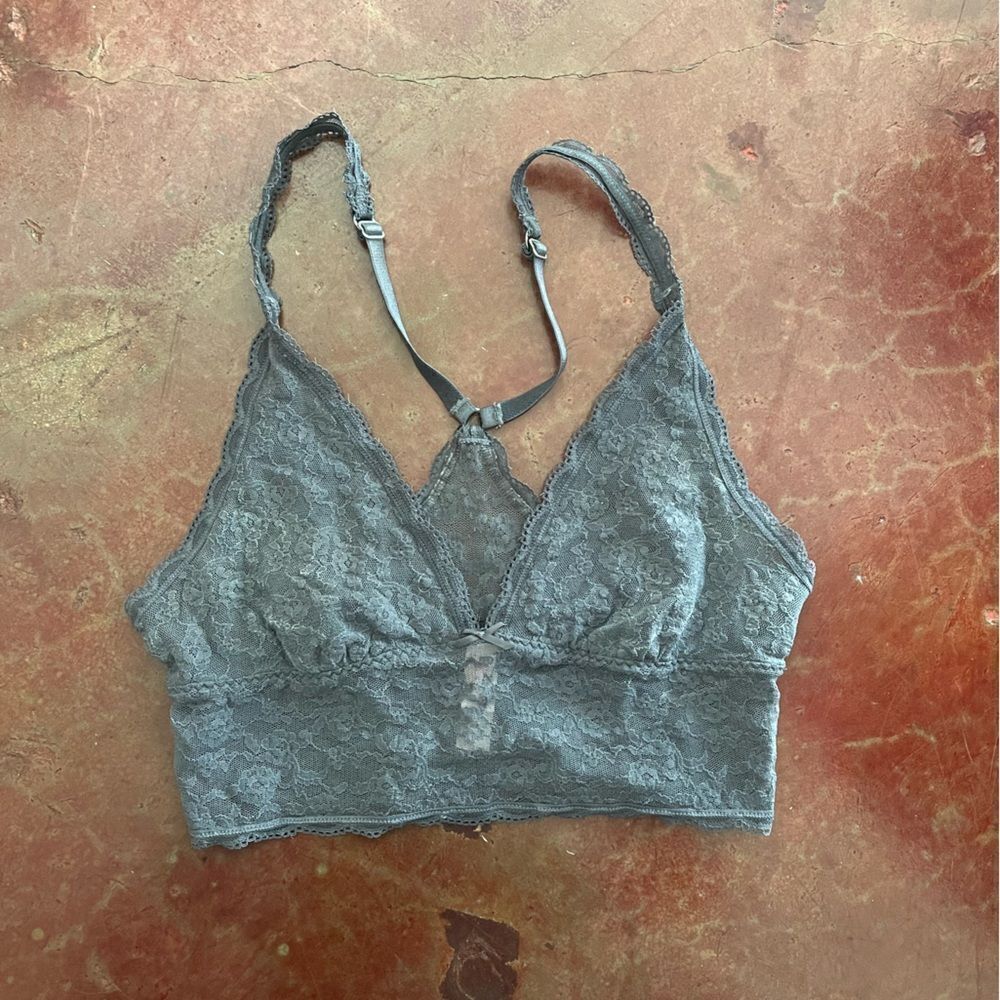 Victorias Secret VS Lace Bralette, Gray, Size Medium